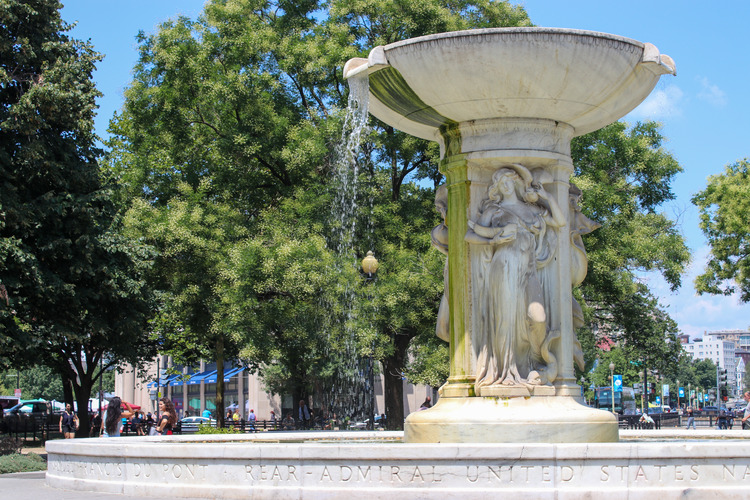 View of fountain with water feature