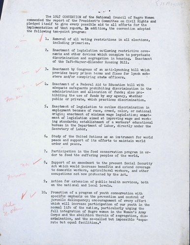 National Council of Negro Women, 1948