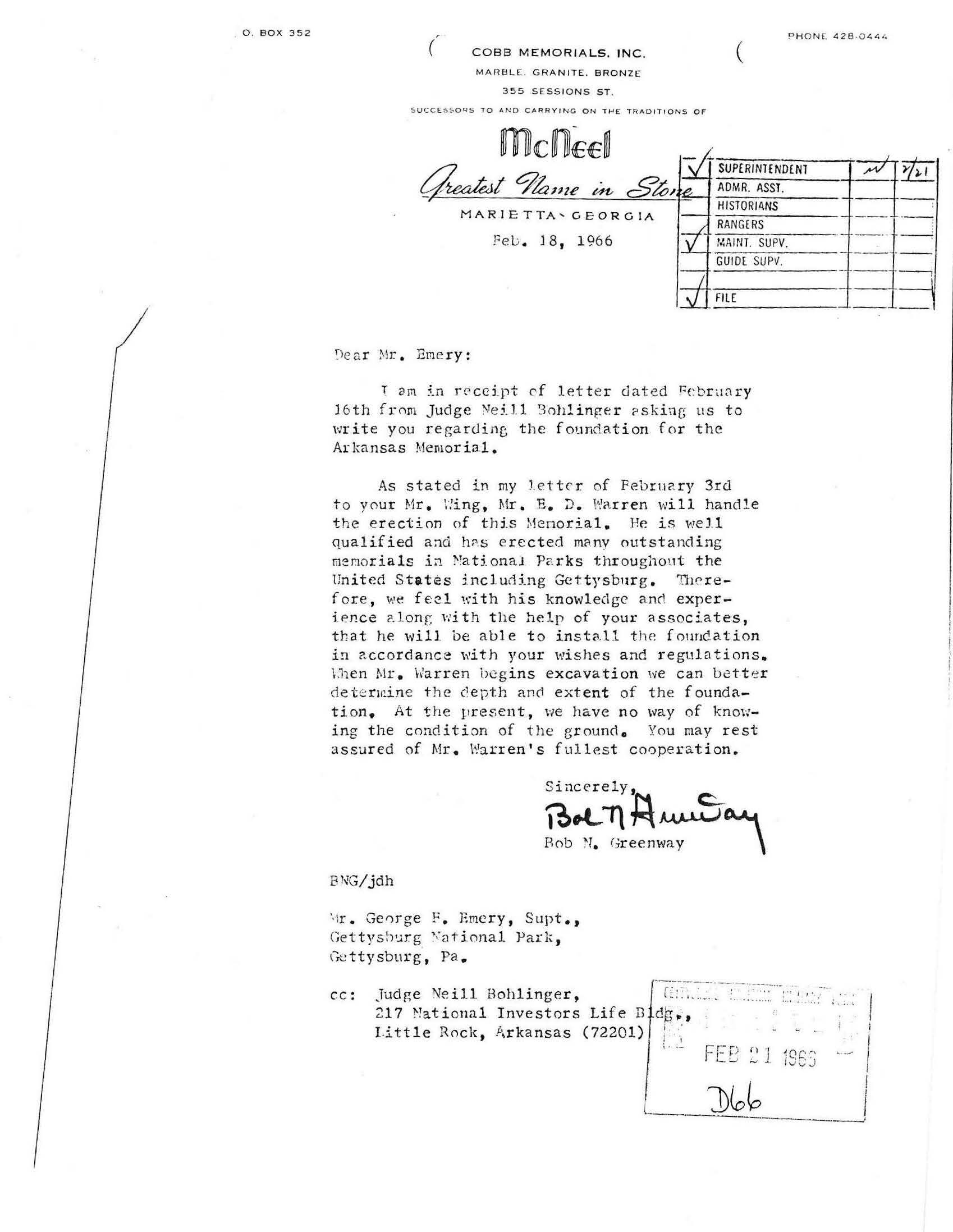 White paper with typed black text and a handwritten signature