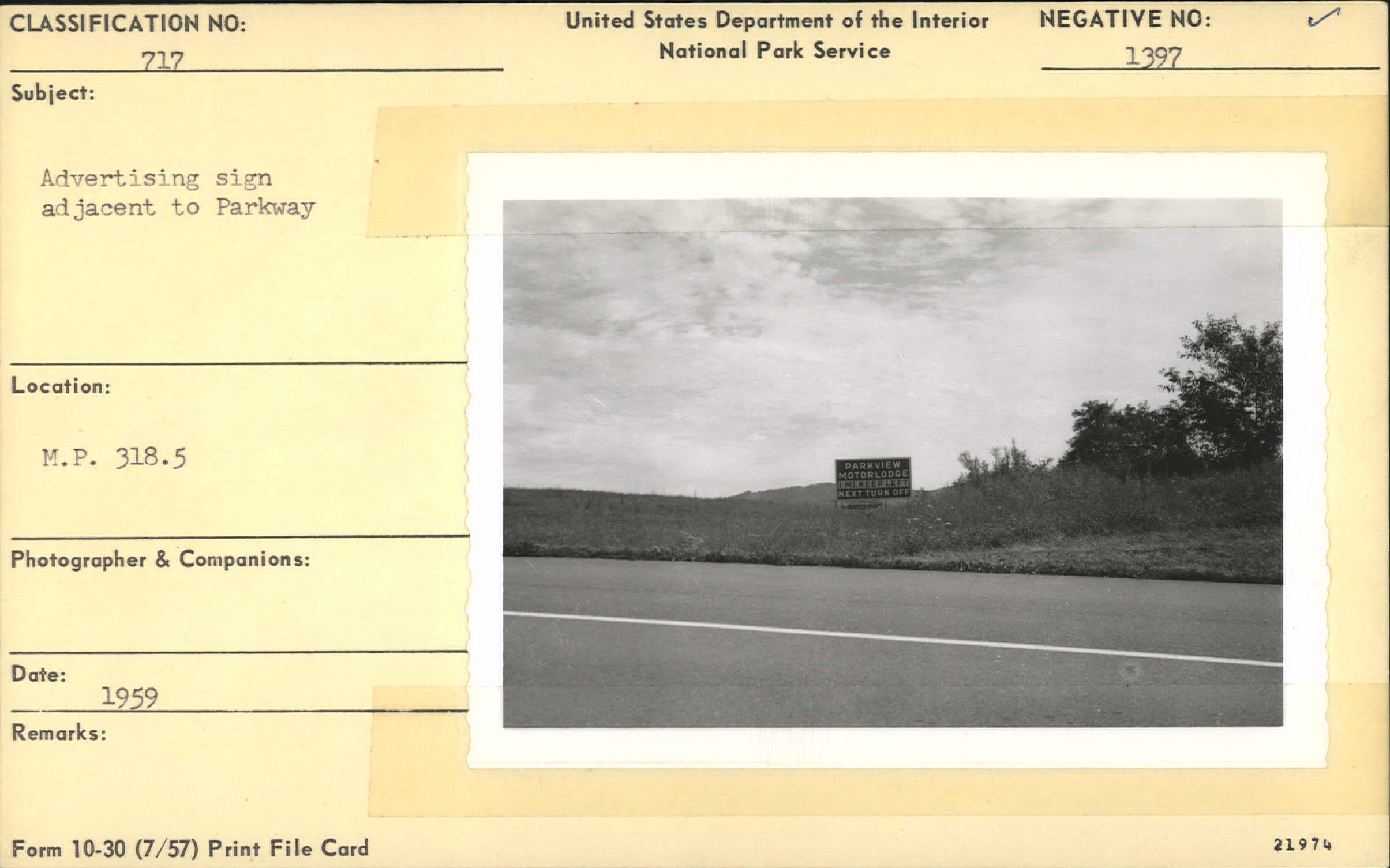 Advertising sign adjacent to Parkway