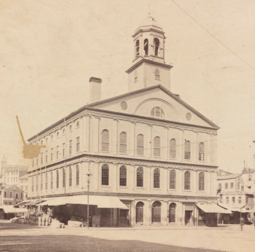 Sepia image of Faneuil Hall