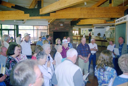 Color Photos of the opening celebration for the new visitor center - Same day as the official shuttle launch.