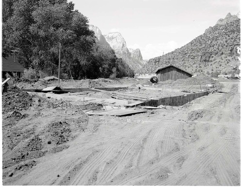 Construction of new residences, Watchman Housing Area- complete foundation, residence Building 37.