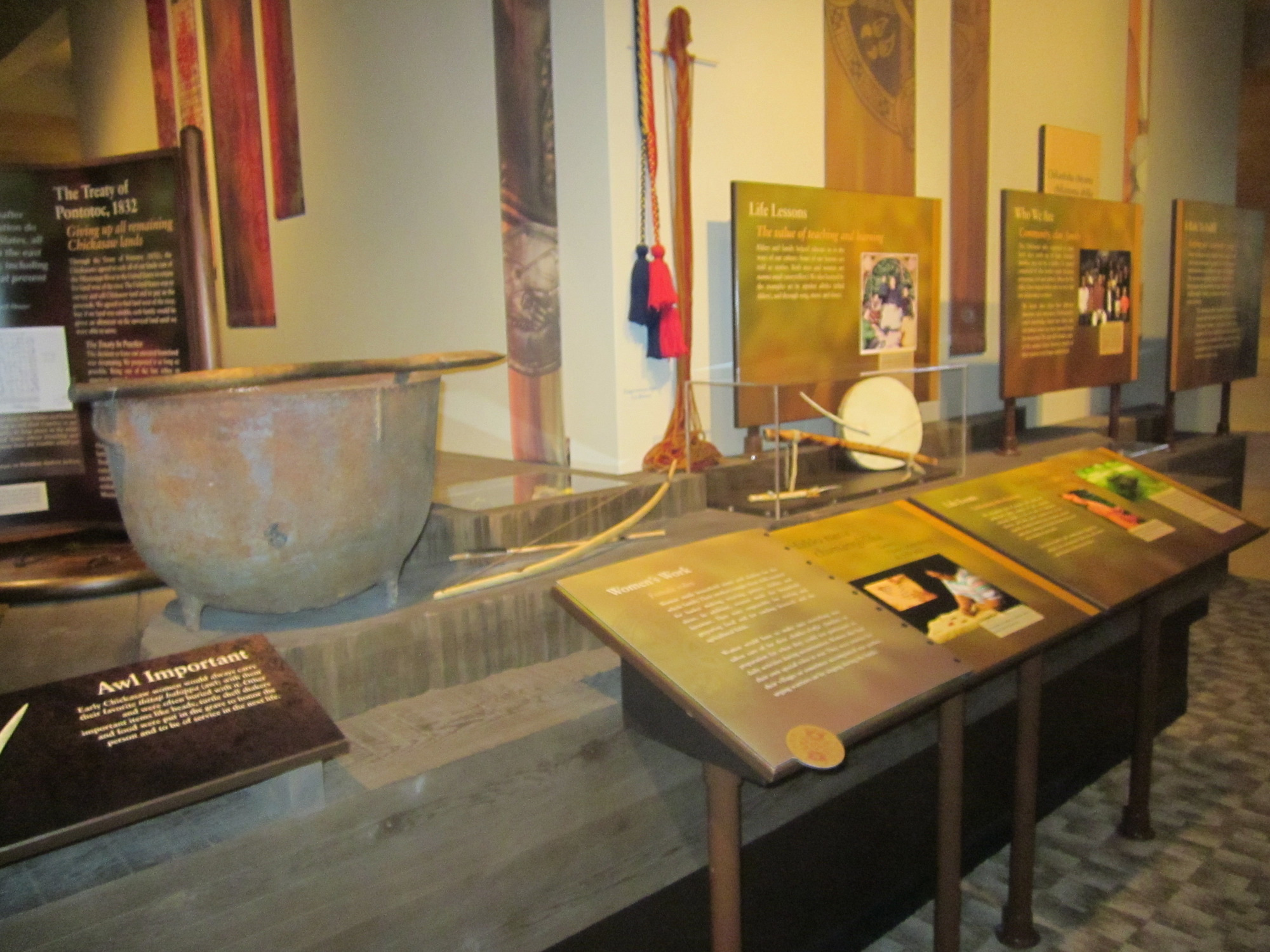 An Awl exhibit at the Chickasaw Cultural Center Museum during the 2012 Trail of Tears Conference in Sulphur, Oklahoma near the Chickasaw National Recreation Area