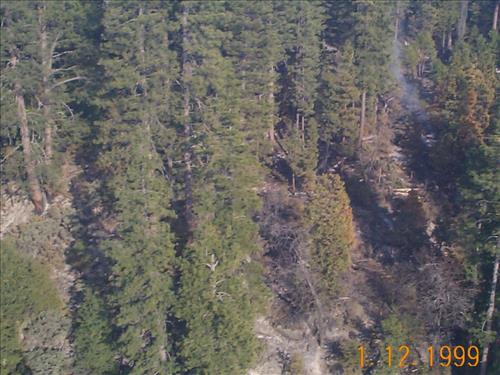 Aerial shots of the Turner Ridge prescribed fire, January 12, 1999, Yosemite National Park