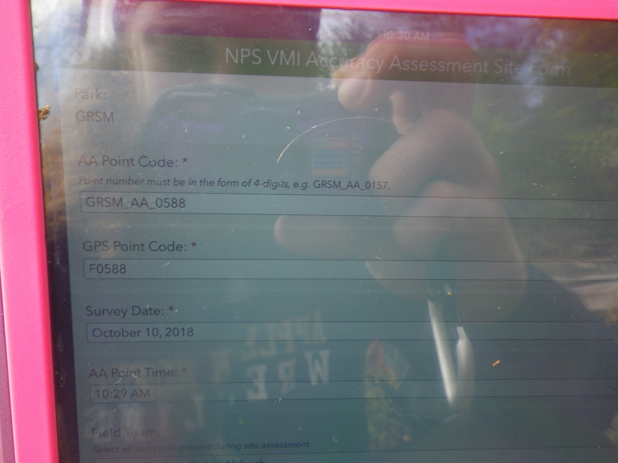GRSM Accuracy Assessment. Plot Code: GRSM_AA_0588_1