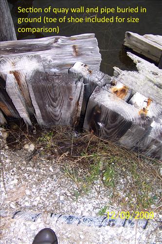 State of a quay wall at Yarborough Pass/Murdock's Landing as of Dec. 2009