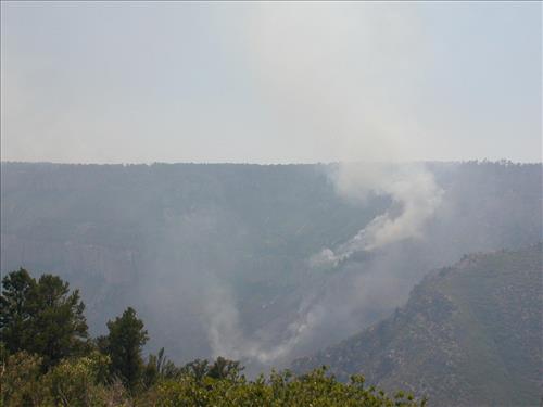 Smoke and fire photos from Swamp Point observation area, June 26, 2003, during the Powell Fire, Grand Canyon National Park