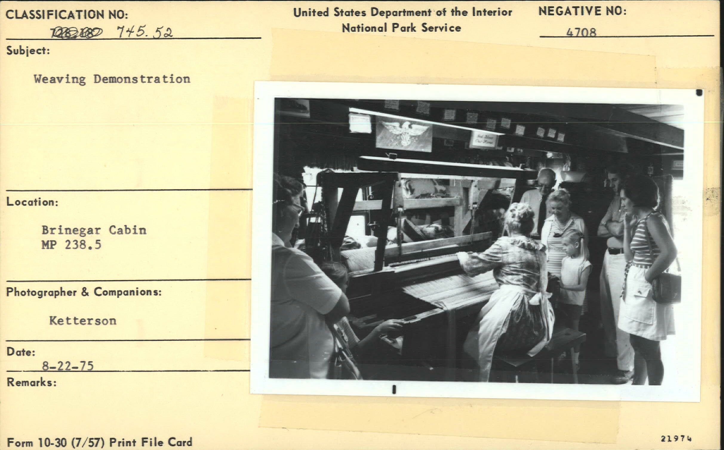 Weaving demonstration at Brinegar Cabin