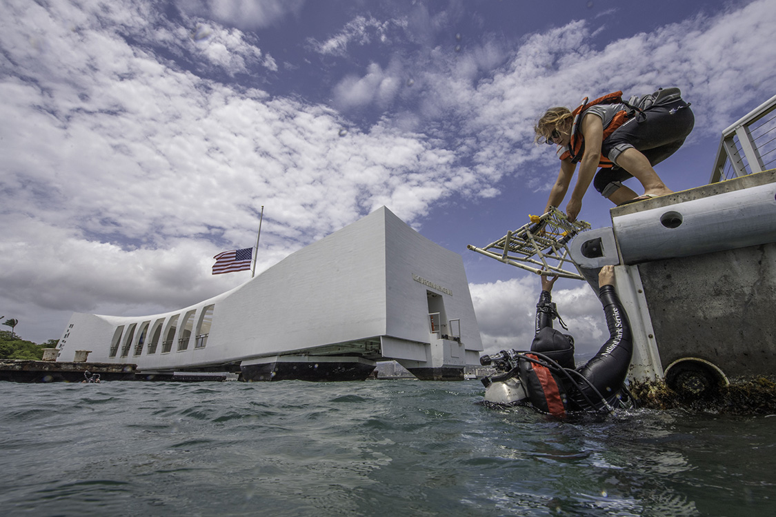 Corrosion testing at the USS Arizona