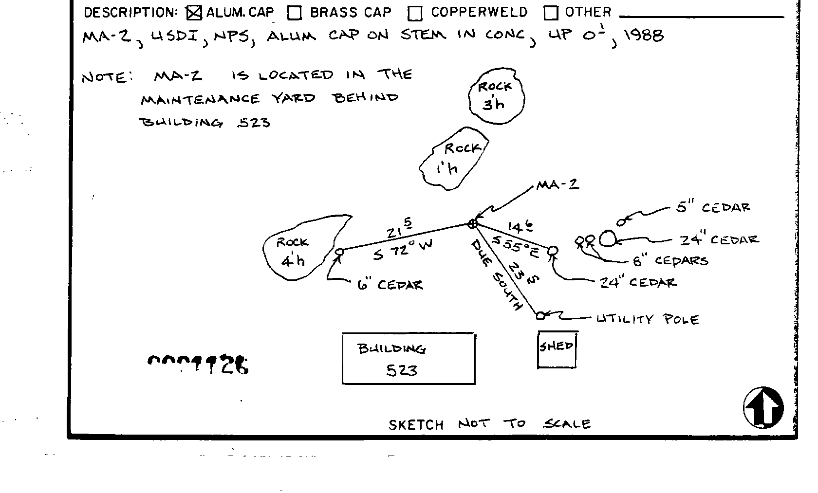 00001126 Survey Monumentation Sketch