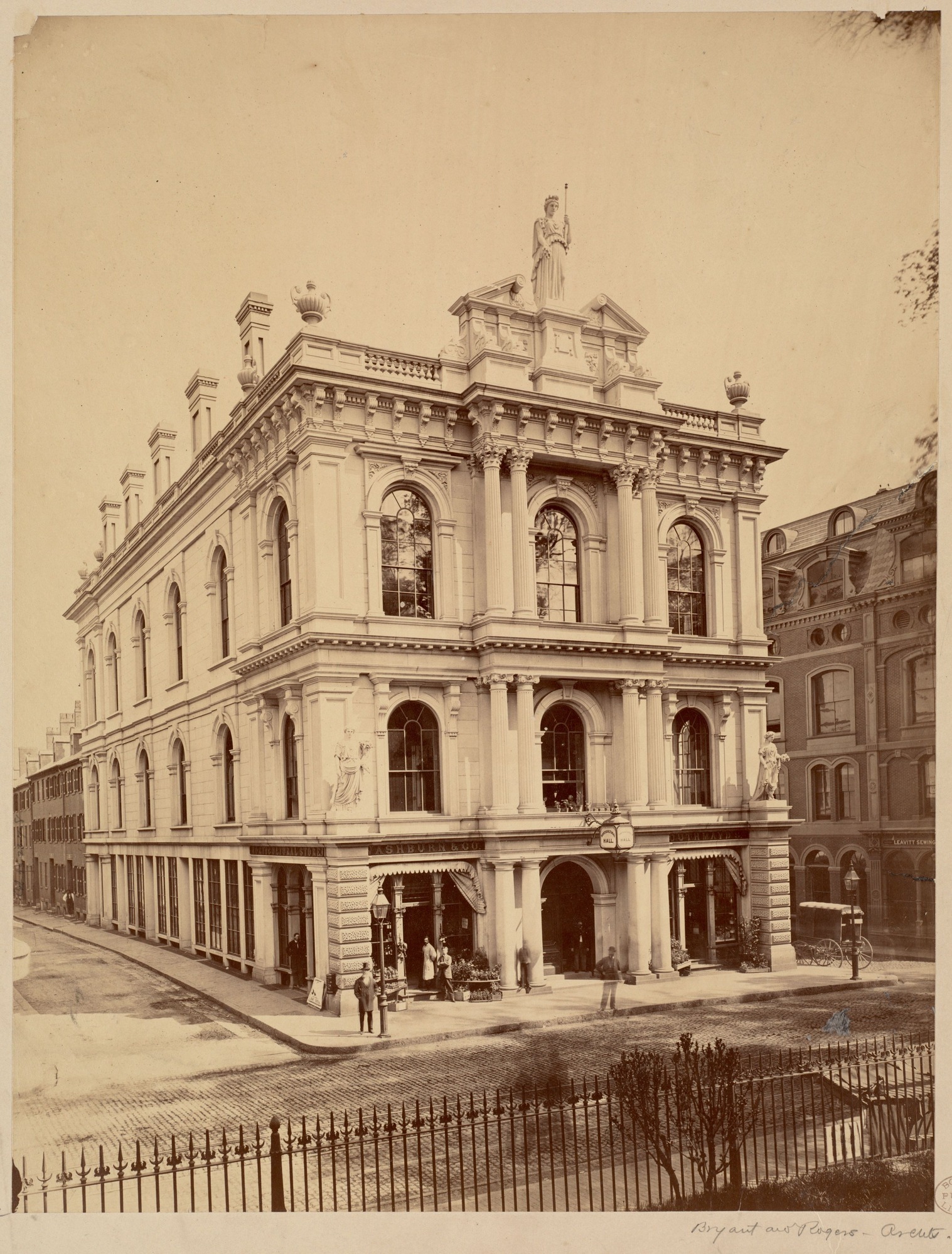 Horticultural Hall facade, ca. 1870-1889.