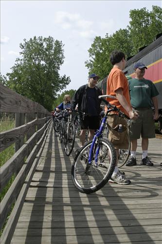 Cuyahoga Valley Scenic Railroad, Bikers Waiting to Board Train