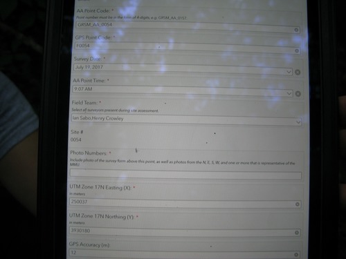 GRSM Accuracy Assessment. Plot Code: GRSM_AA_0054_1