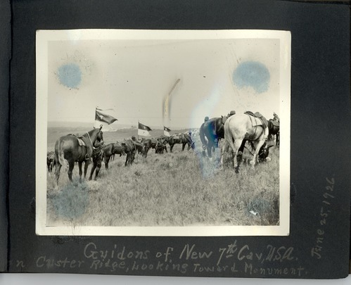 Guidons of the New 7th Cavalry and Horses on Custer Ridge