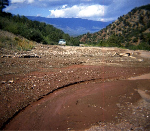 Color Photos of rock slides in Kolob Canyon.