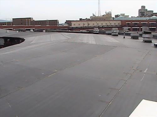 Temporary Repairs of Locomotive Shop Rubber Roof Summer 2009