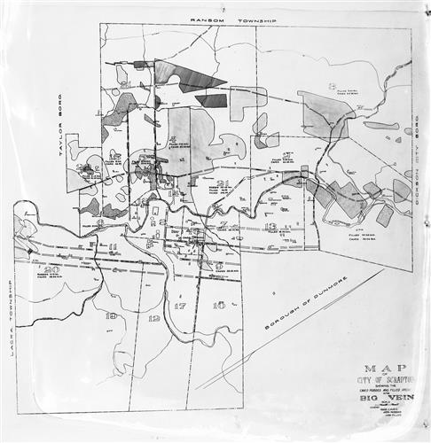 A1005-A1015--Scranton, PA--Map--Showing Caved, Robbed, and Filled Areas [1913]