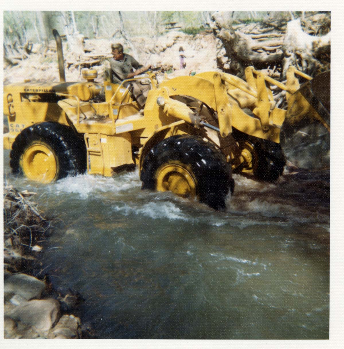 Color photos of channel clearing and bank stabilization along the Virgin River near Birch Creek.