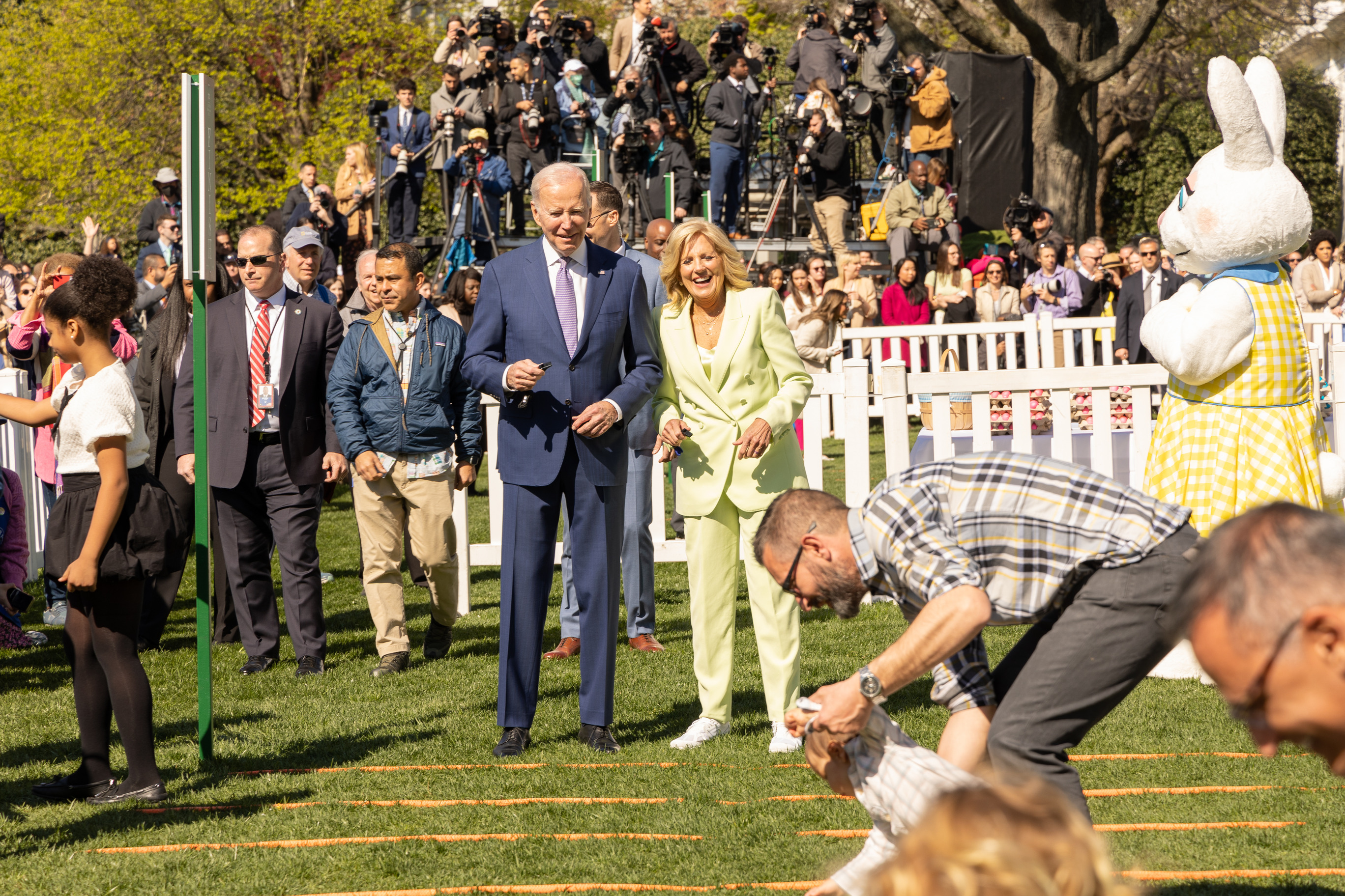 President Joe Biden and First Lady Dr. Jill Biden at the 2023 White House Easter Egg Roll