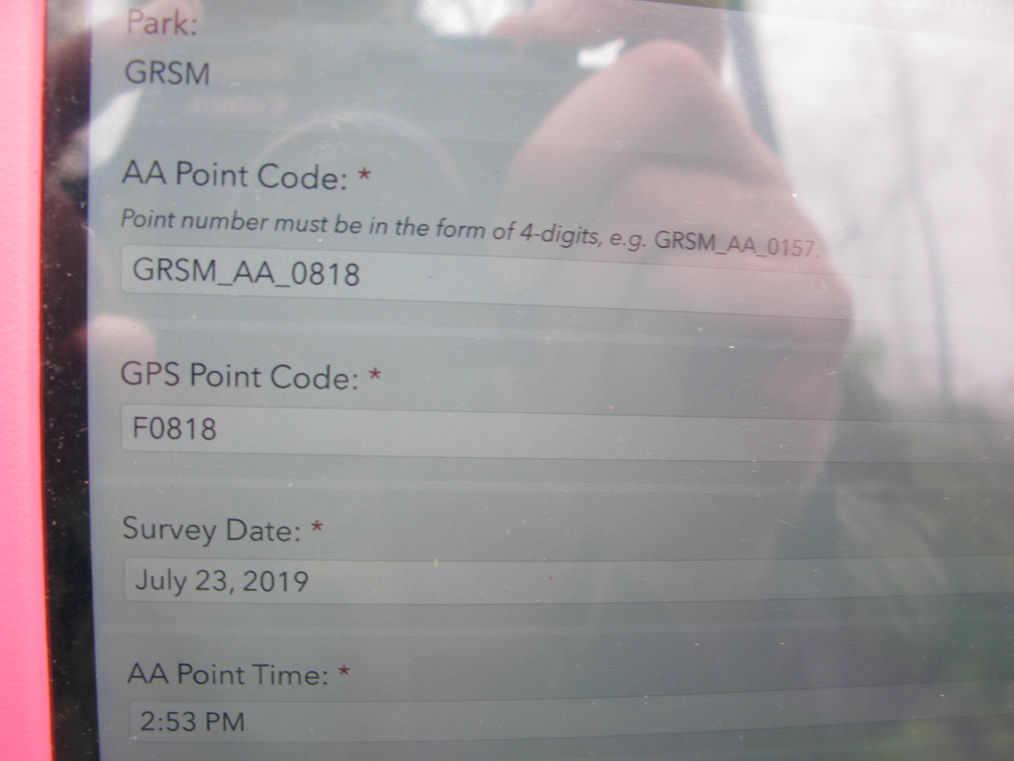 GRSM Accuracy Assessment. Plot Code: GRSM_AA_0818_1