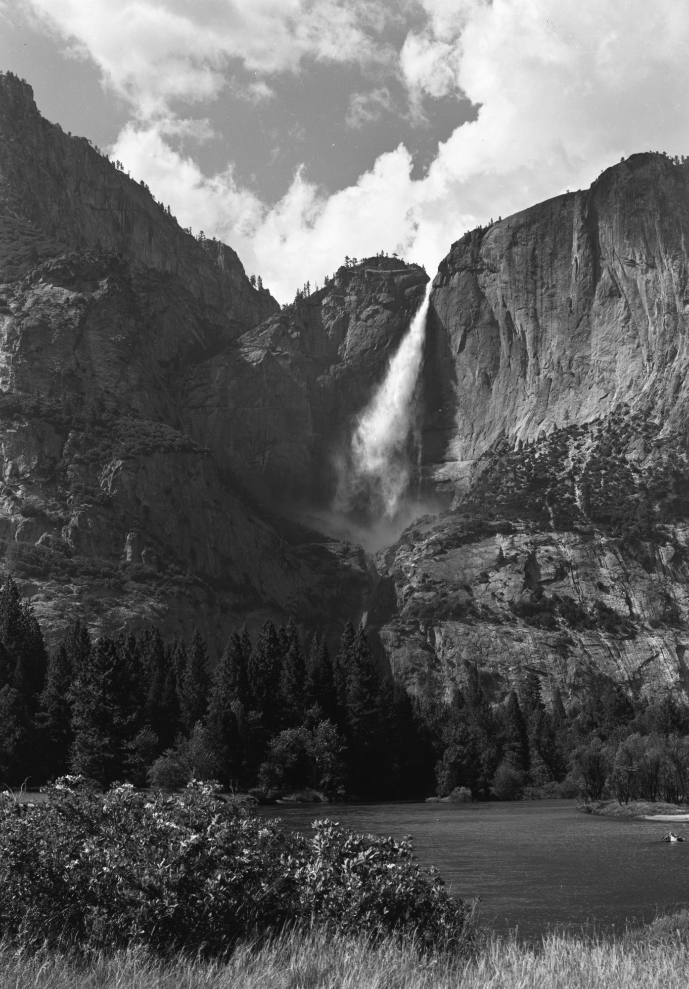 Yosemite Falls from the Valley floor.
