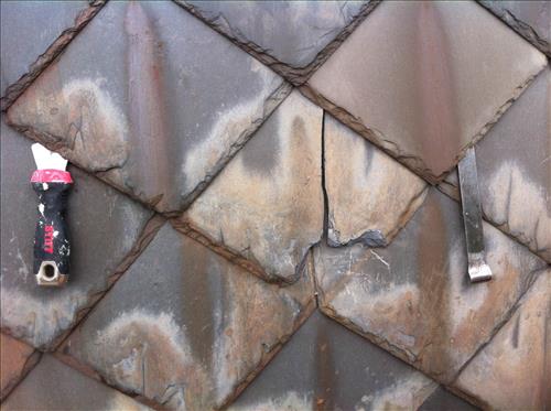 Slate Shingle Repairs of National Cemetery Lodge at Fort Donelson in July 2014
