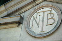 detail of stone carving on bank building