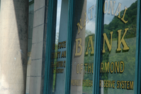 Lettering on a bank window