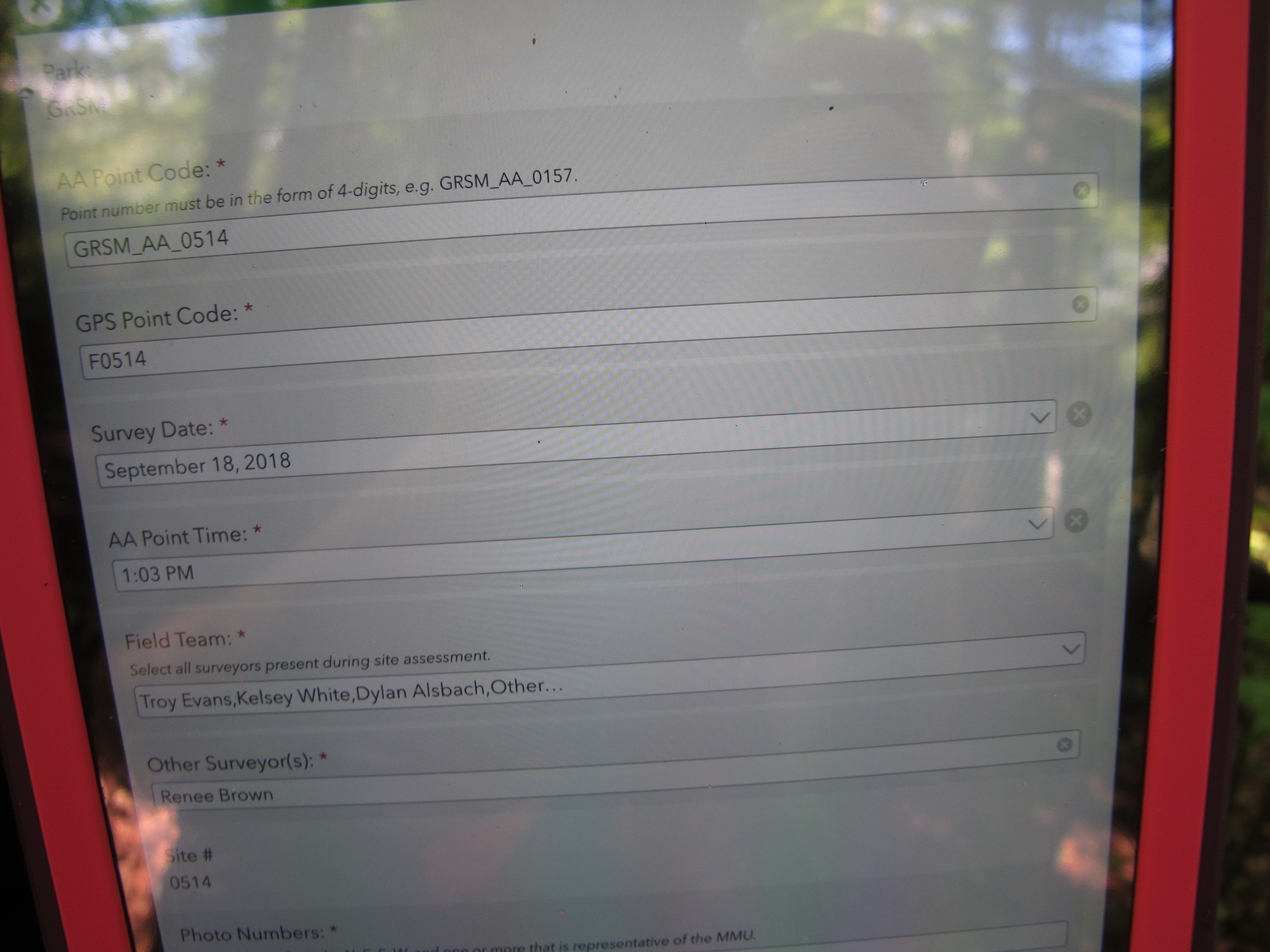 GRSM Accuracy Assessment. Plot Code: GRSM_AA_0514_1