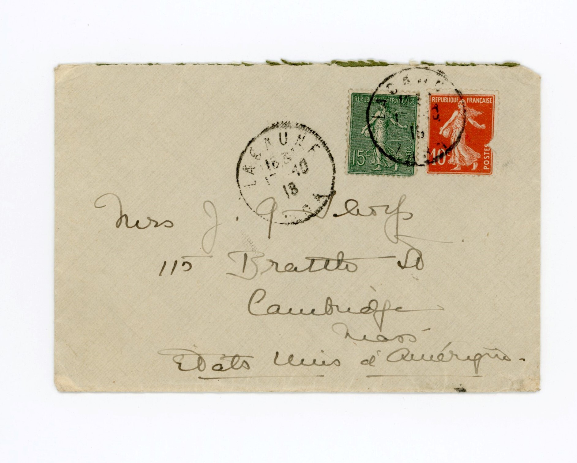 Manuscript letter envelope