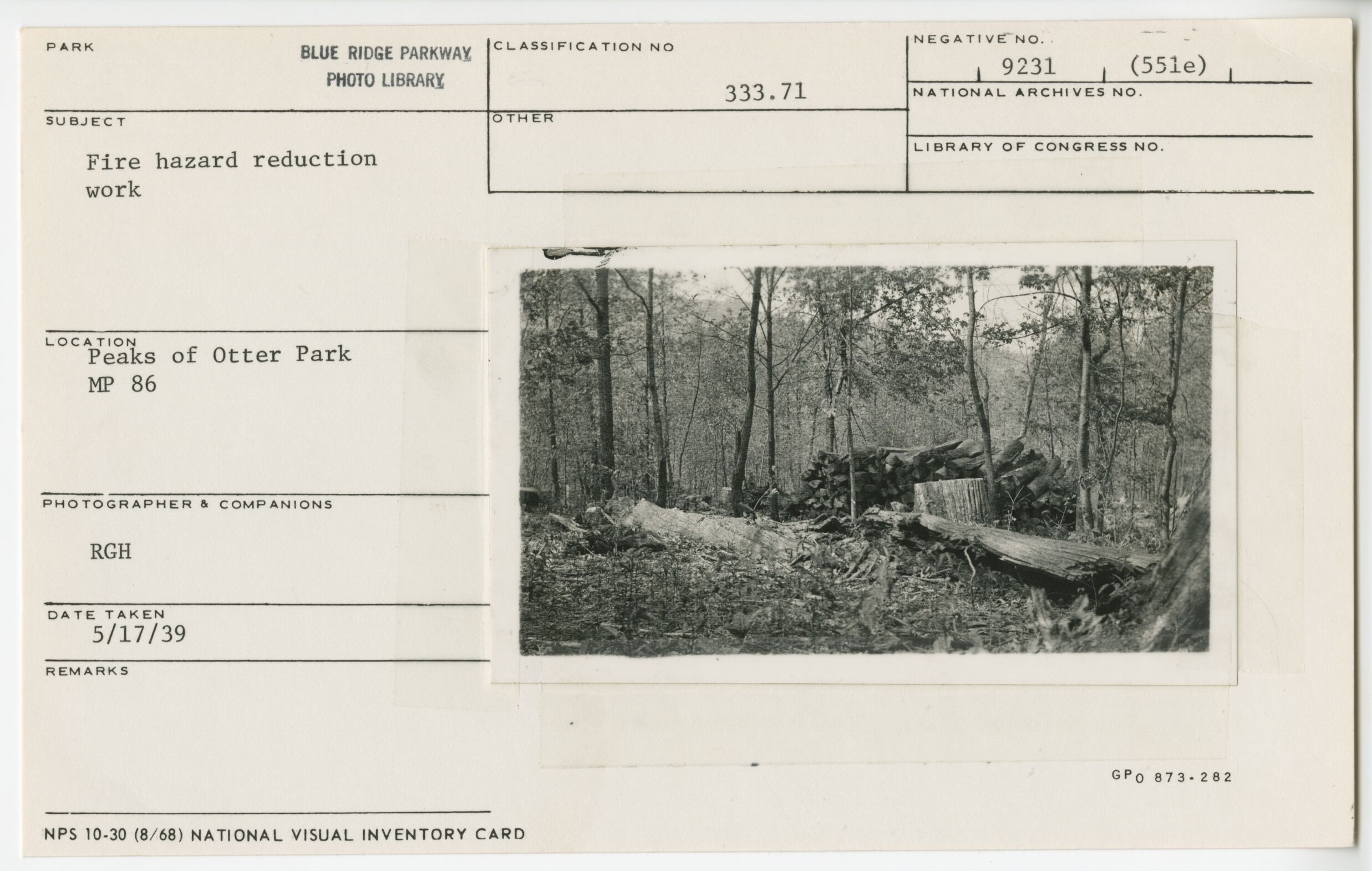 Fire hazard reduction work