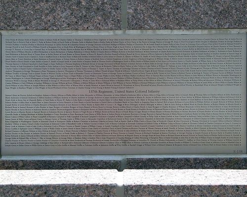 137th Regiment, United States Colored Infantry Memorial Plaques at African American Civil War Memorial in May 2005