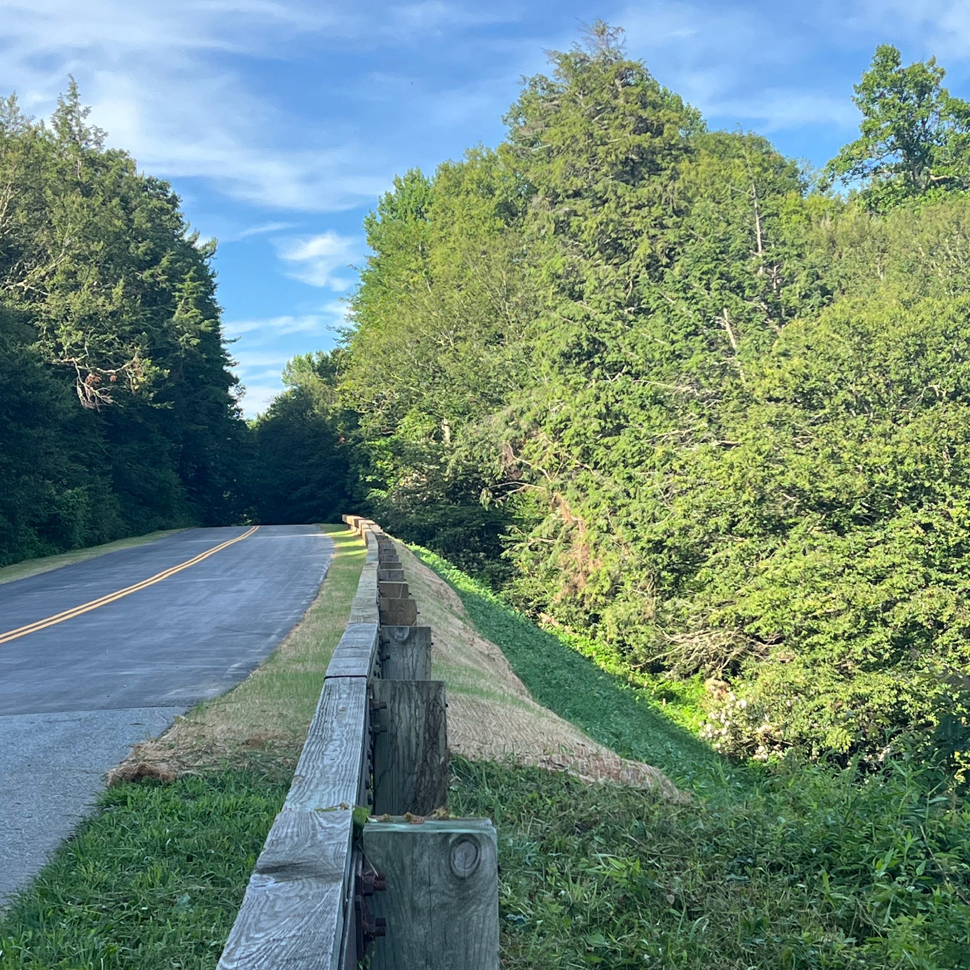 Construction is completed at milepost 306.8 to repair the slope and replace the guardrail from Hurricane Helene damage.