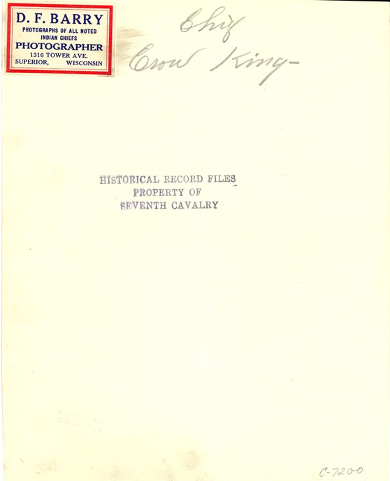 Crow King,  Hunkpapa Warrior