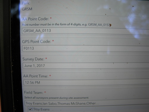 GRSM Accuracy Assessment. Plot Code: GRSM_AA_0113_1