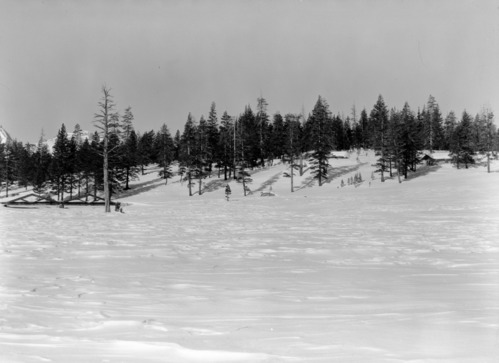 Bridge across Tuolumne River Sierra Club lodge in distance