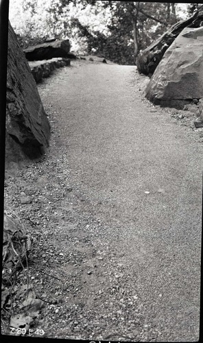 Narrows Trail construction with close-up view of the finished surface.