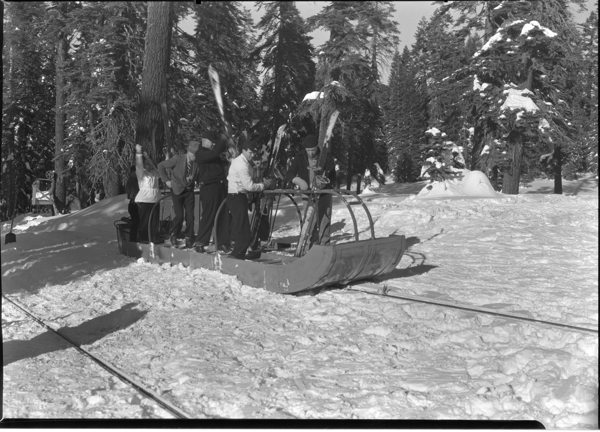Upski Sled at top of hill at Badger Pass.