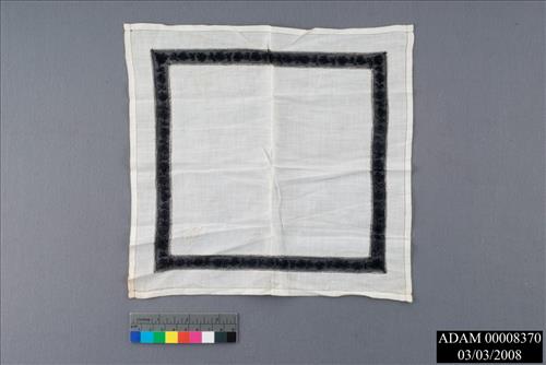 White Handkerchief with Black Lace Insert from the Adams National Historical Park Collection