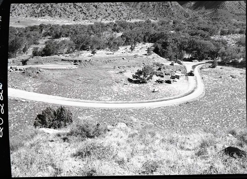 Start of Mission 66 Visitor Center and Museum construction, overview from east of the site.