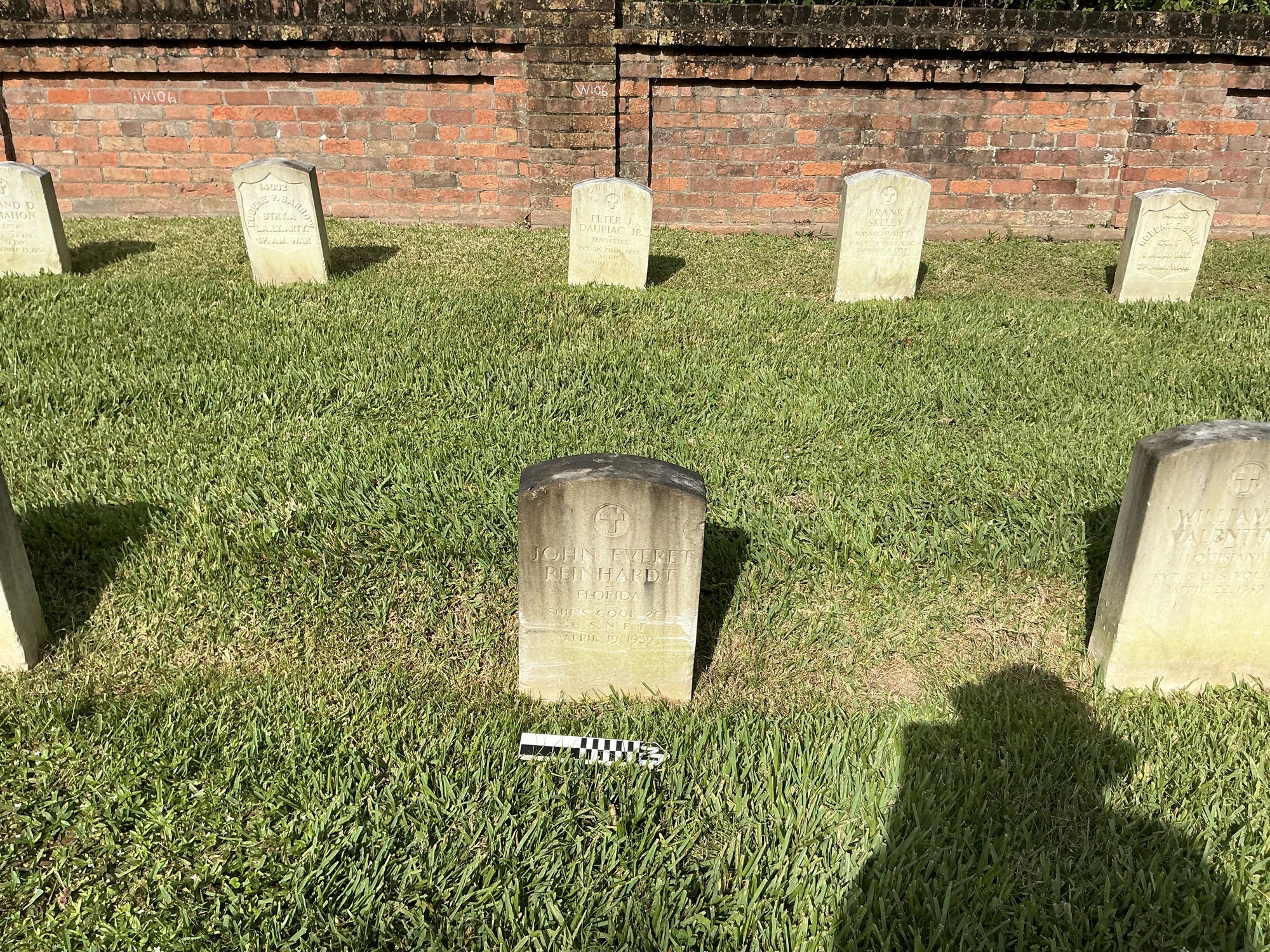 Extra image of upright marble headstone with flat face.