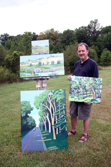 Victor Pytko paints as the Artist in Residence for Indiana Dunes National Park in 2010.