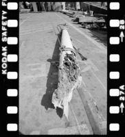 C.A. Thayer (built 1895; schooner, 3m) Mast Replacement, 1983-1984. Various views of the vessel and heavy equipment during the mast replacement, 1983-1984.