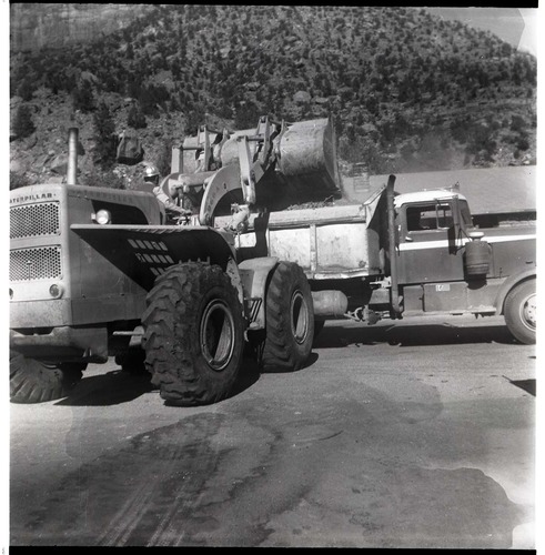 BW Photo of a rock slide along State Route 9 (SR-9).