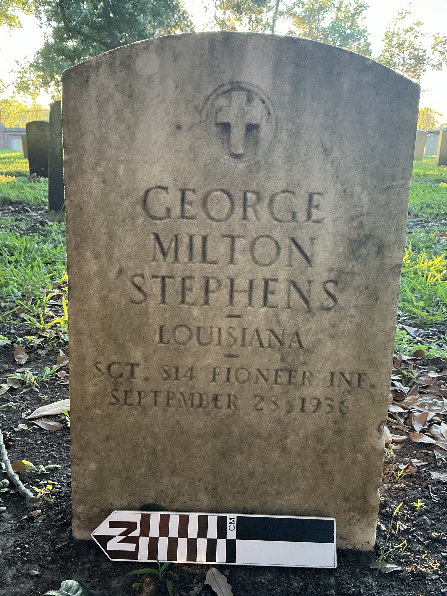 Extra image of upright marble headstone with flat face.