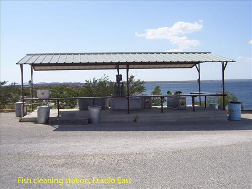Facilities at the Diablo East boat ramps, docks, and campground