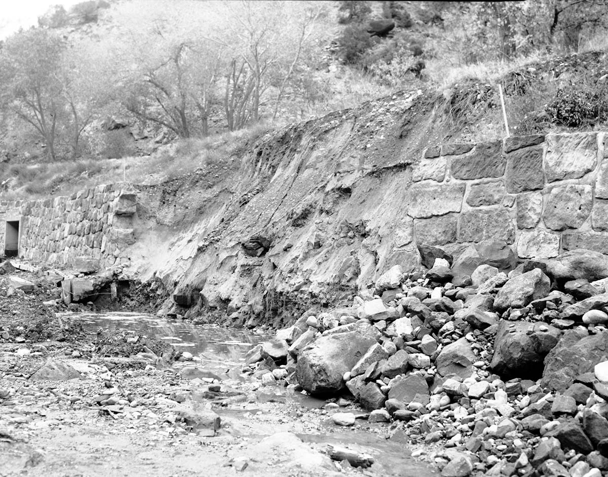 Destroyed wall section, section 11 Virgin River.