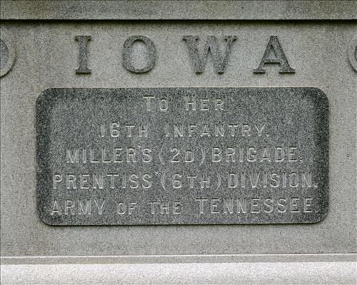 16th Iowa Infantry Monument at Shiloh National Military Park in May 2004