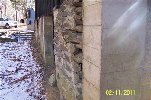 Repair and Repoint Stone walls on building 60 and 70 in Cabin Camp 1 (Goodwill) February 2011
